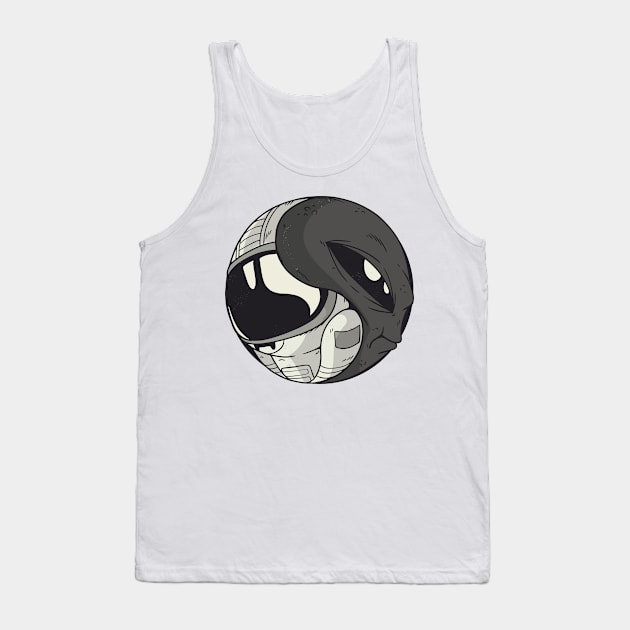 Yin Yang Alien Astronaut Tank Top by TheRealestDesigns